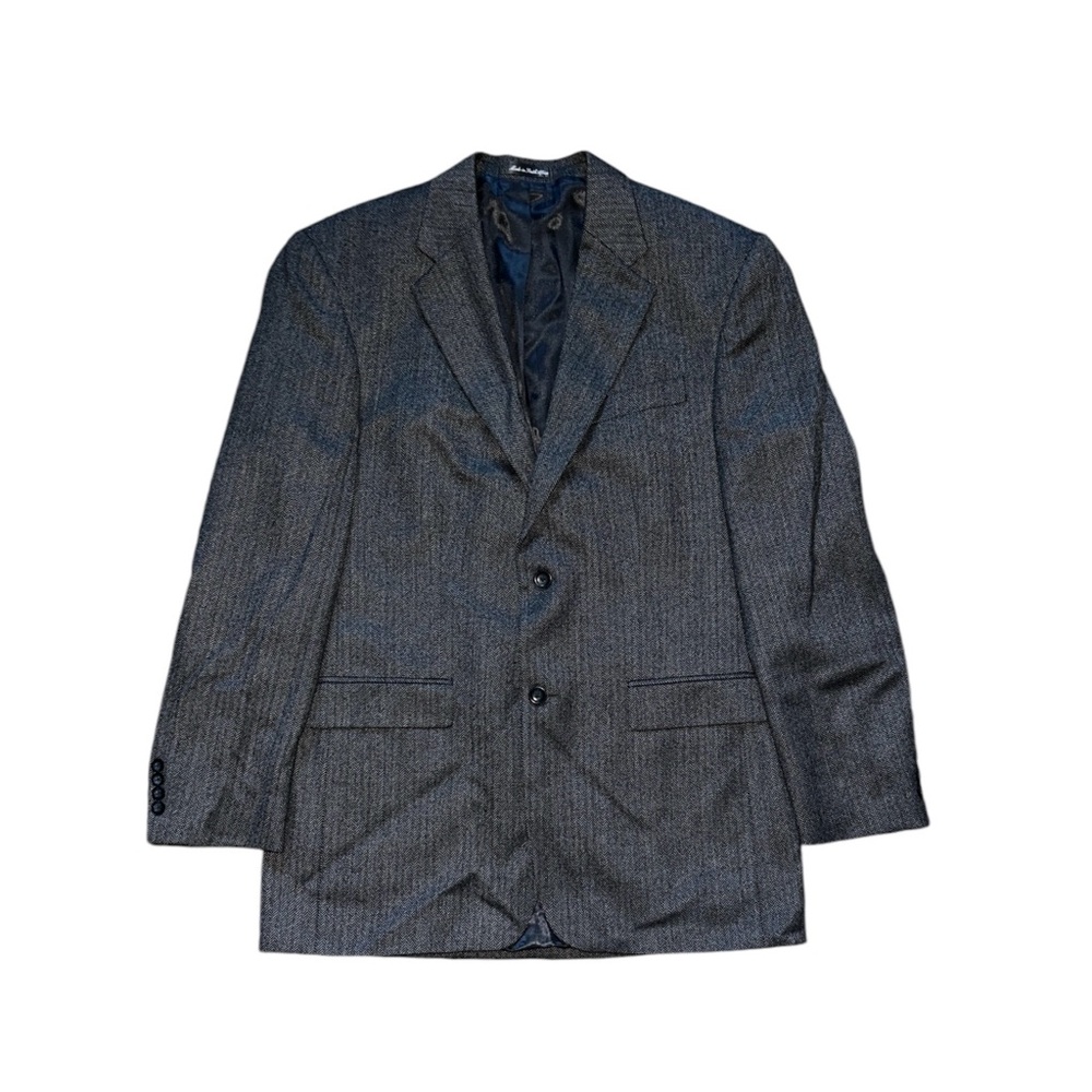 Oscar de la Renta Herringbone Cashmere Blend Blazer Jacket Size 42L